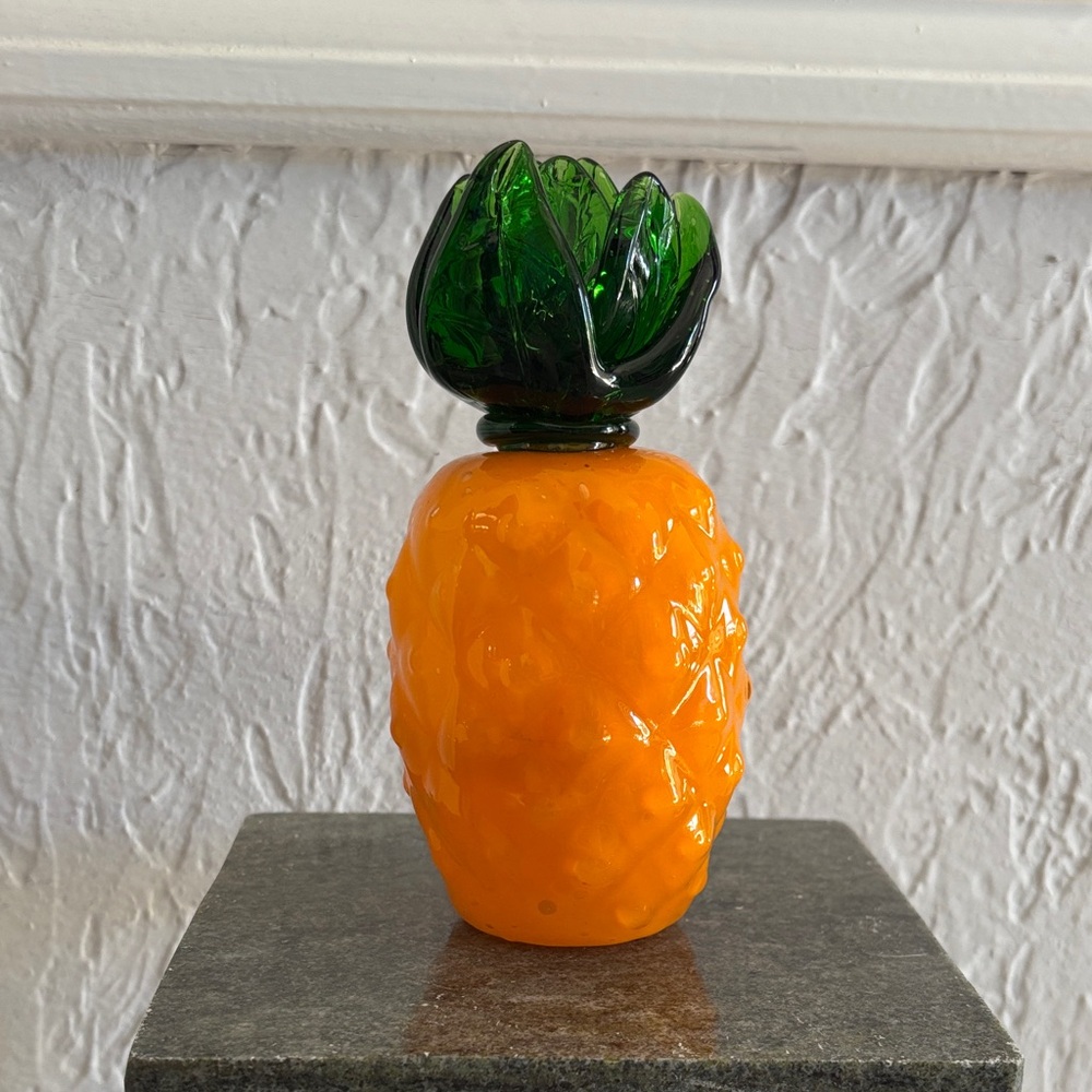 Vintage Murano Pineapple Hand Blown Art Glass Decor